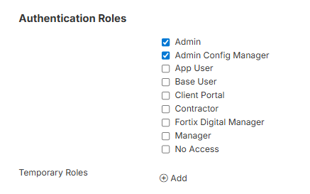 Authentication Roles differ from permissions
